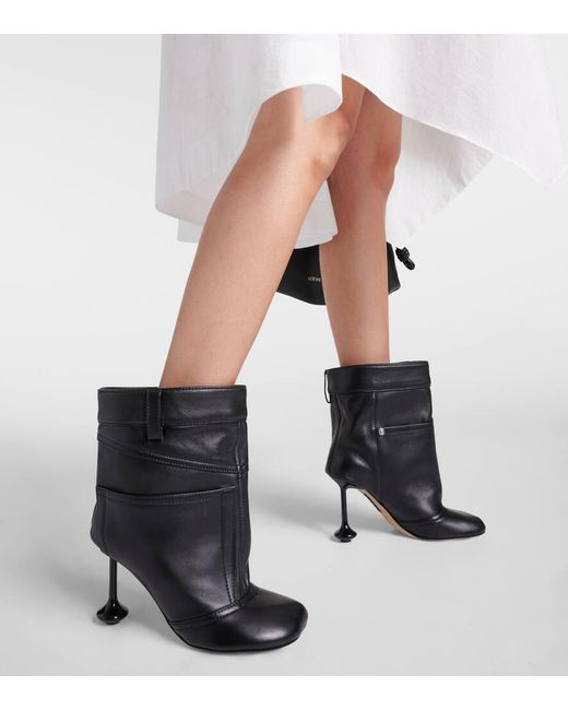 Loewe Black Toy Panta 90 Leather Ankle Boots