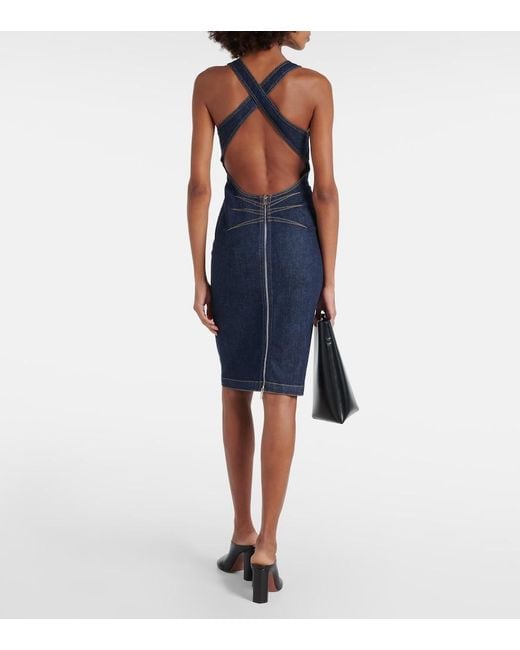Alaïa Blue Cotton Casual Dress