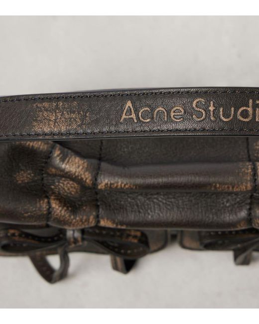 Acne Black Schultertasche Micro Aus Leder