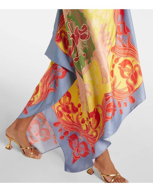 Etro White Graphic-Print Silk Dress