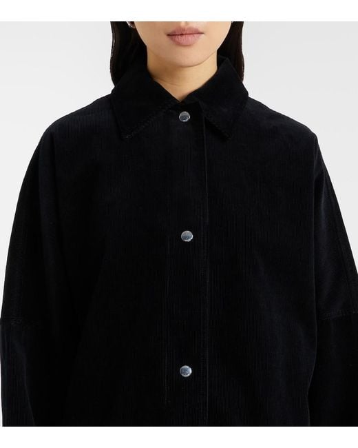 Totême Black Cotton Corduroy Overshirt