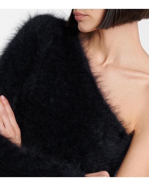 Lisa Yang Black Dae One-Shoulder Cashmere Top