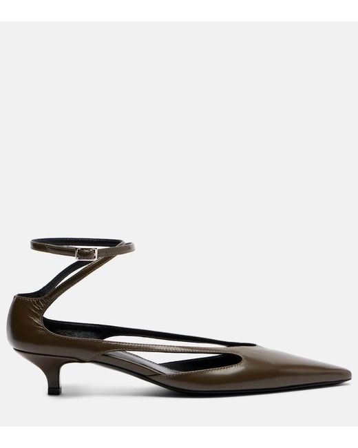 Totême Brown Cutout Leather Pumps