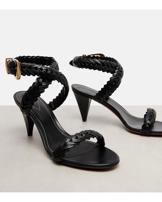 Zimmermann Black Helix 75 Braided Leather Sandals