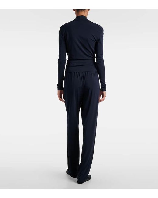 TOVE Blue Fina Draped Jersey Top