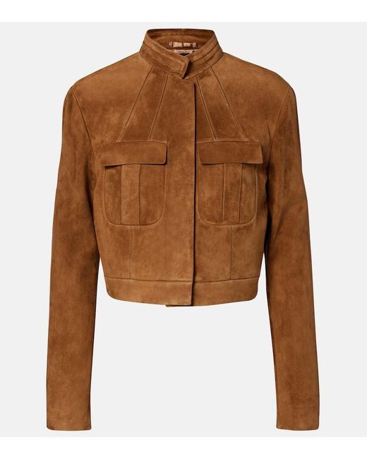 Tom Ford Brown Cropped Suede Jacket