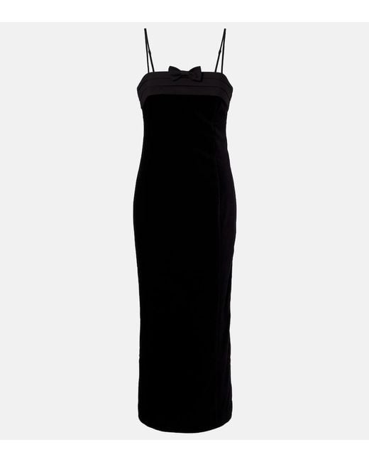 Posse Black Quincy Cotton Velvet Cocktail Dress