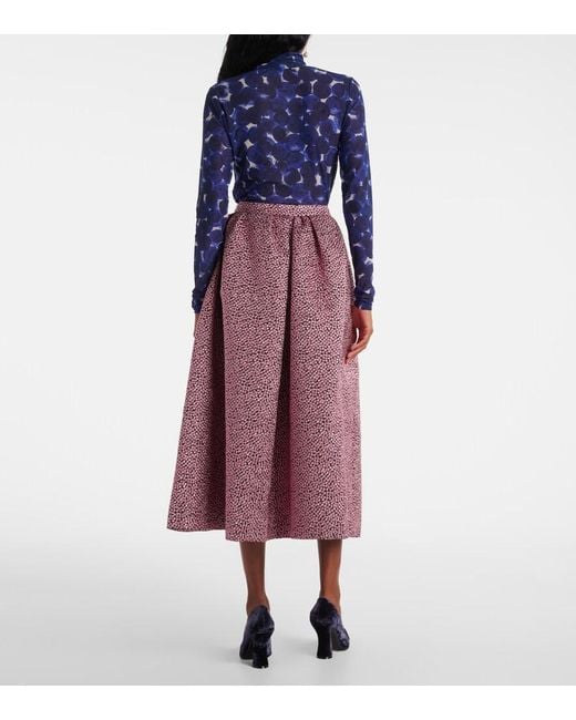 Dries Van Noten Purple Soni Pleated Midi Skirt