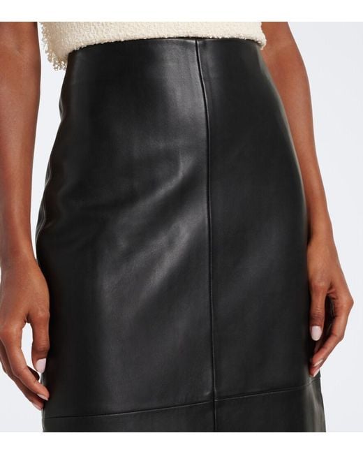 Rohe Black Leather Pencil Skirt