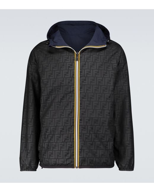 Fendi X K-way Windbreaker Jacket in Black for Men | Lyst UK