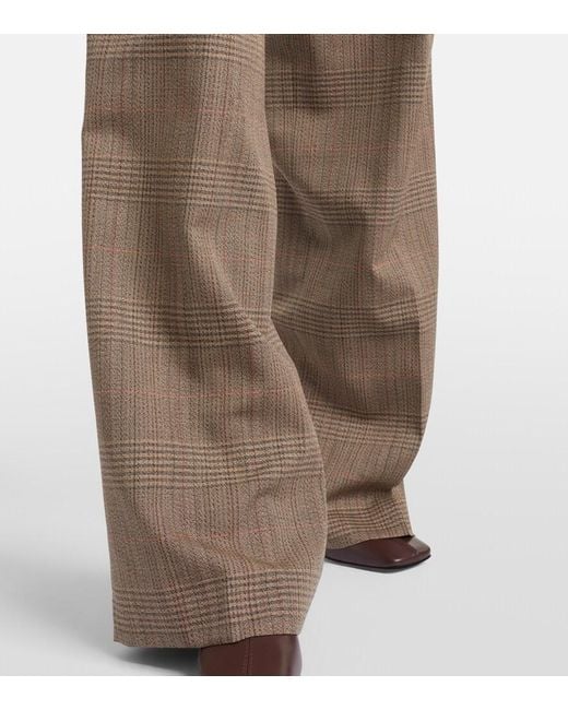 Rohe Brown Checked Virgin Wool Straight Pants
