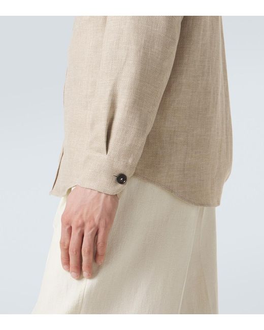 Zegna Natural Cashmere, Linen, And Silk Overshirt for men