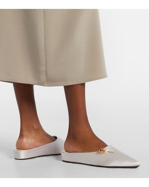 Herbert Levine White Sleep On It Satin Mules