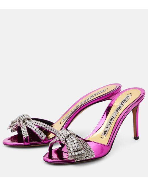 Alexandre Vauthier Pink Shooting Embellished Mules