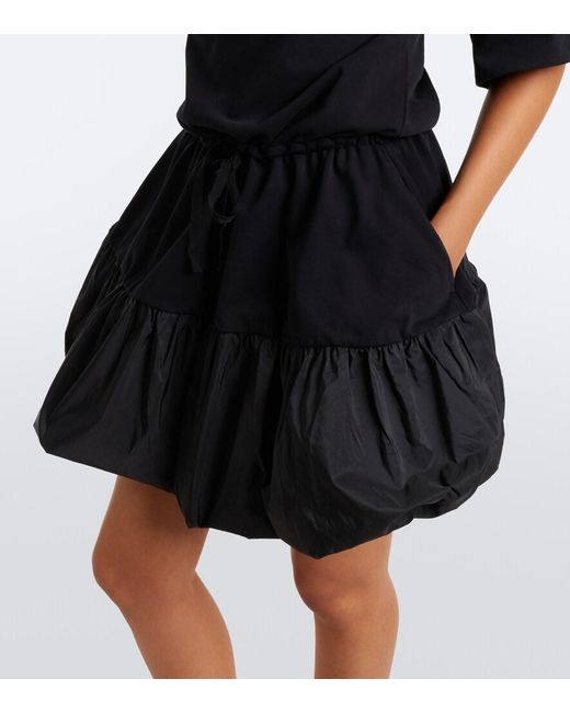 Patou Black Faille-Trimmed Cotton Minidress