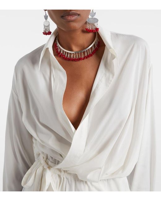 Isabel Marant White Keren Satin Blouse