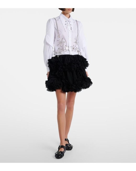 Noir Kei Ninomiya White Embellished Cotton Shirt