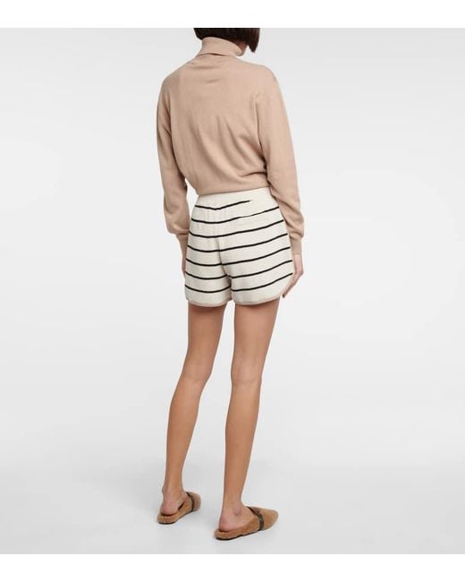 Brunello Cucinelli White Striped Cotton Shorts