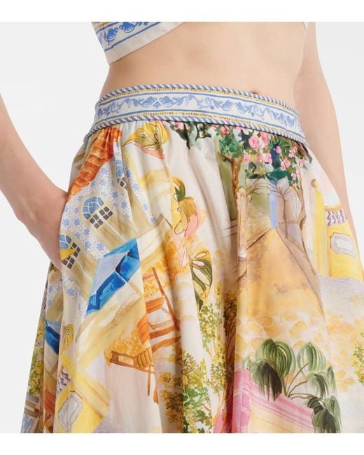 Jupe Longue Imprimee En Coton Farm Rio en coloris Metallic