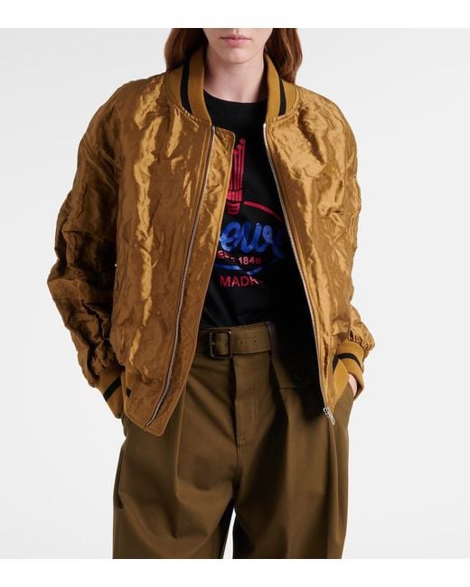 Loewe Brown Taffeta Bomber Jacket