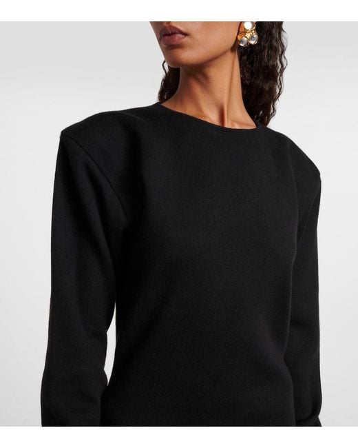 Saint Laurent Black Wool-Blend Minidress