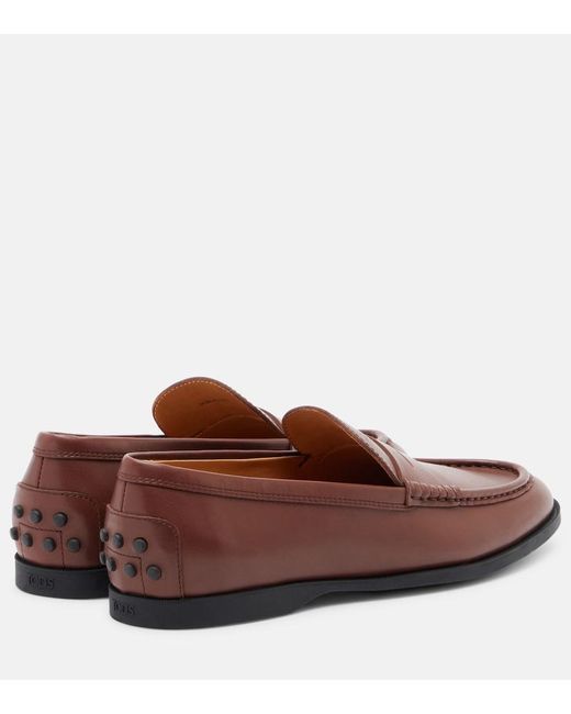 Tod's Brown Gommino Leather Penny Loafers
