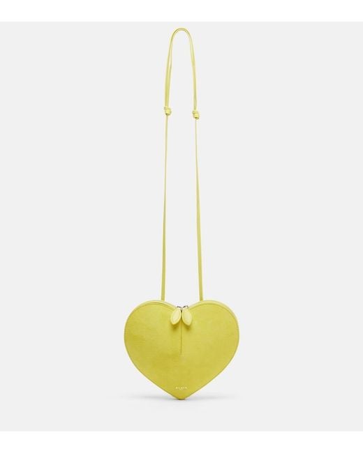 Alaïa Yellow Le Cour Leather And Suede Crossbody Bag