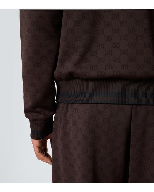 Gucci Black Gg Jacquard Track Jacket for men