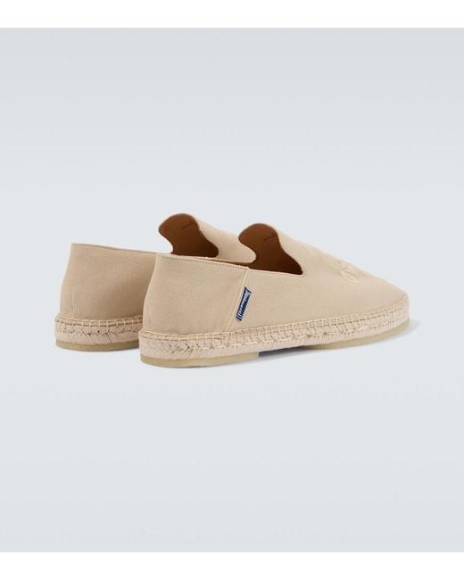 Vilebrequin Natural Embroidered Canvas Espadrilles for men