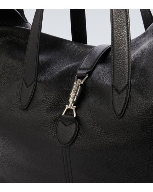 Gucci Black Jackie 1961 Large Leather Duffel Bag for men