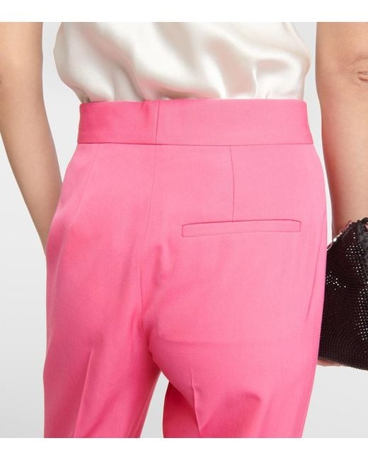 Stella McCartney Pink Iconic High-Rise Wool-Blend Flared Pants