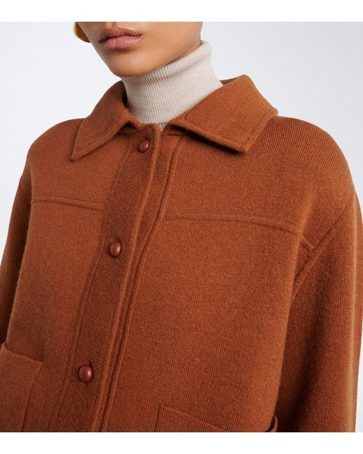 Jardin Des Orangers Brown Fringed Wool And Cashmere Jacket