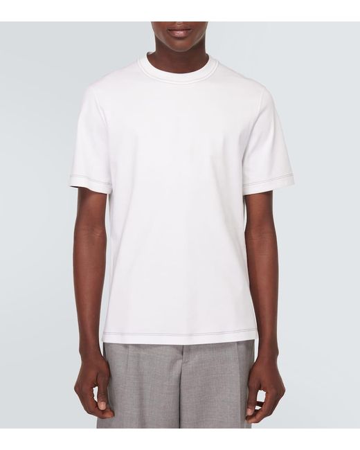 Camiseta de jersey de algodon Brunello Cucinelli de hombre de color White