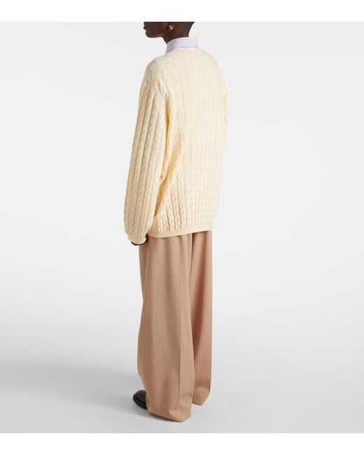 Jardin Des Orangers Natural Cable-Knit Wool And Cashmere Sweater