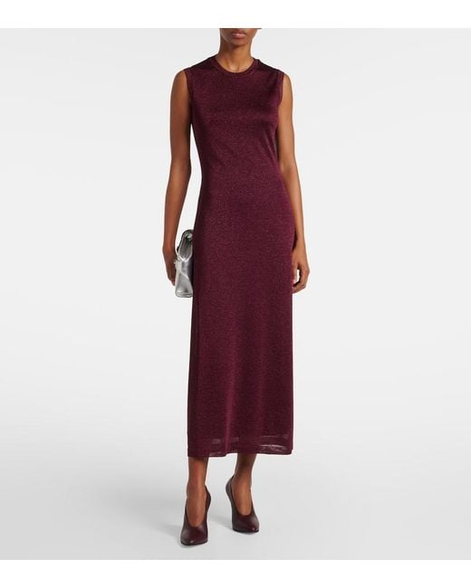 Ferragamo Purple Lurex Maxi Dress