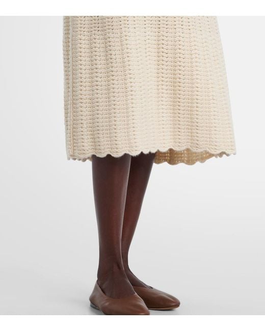 Loro Piana Natural Arola Knitted Cotton Polo Dress