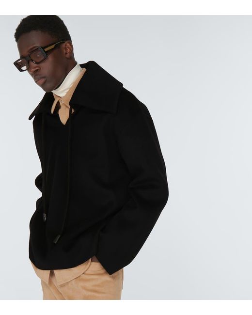 Chaqueta Zevi De Lana Y Seda Nanushka de hombre de color Black