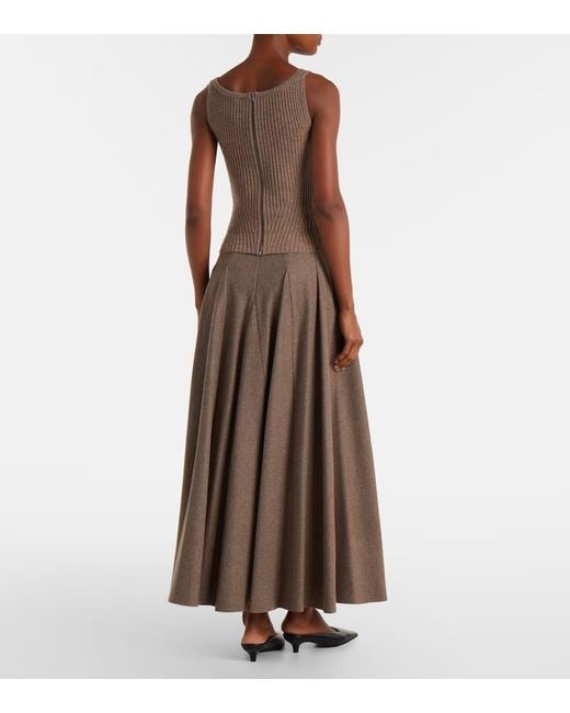 Top Aretusa En Mezcla De Lana Y Cachemir Max Mara de color Brown