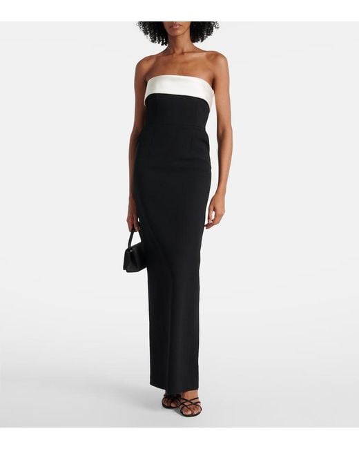 The New Arrivals Ilkyaz Ozel Black Rhea Strapless Gown