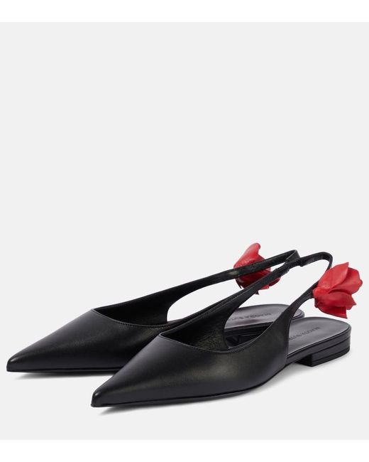 Magda Butrym Blue Slingback-Ballerinas Aus Leder