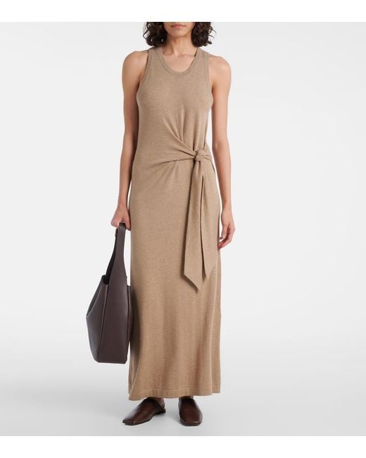 Lisa Yang Natural Maxikleid Angeline Aus Baumwolle Und Kaschmir