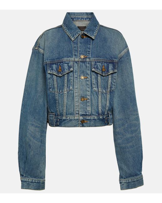Saint Laurent Blue 80's Cropped Denim Jacket