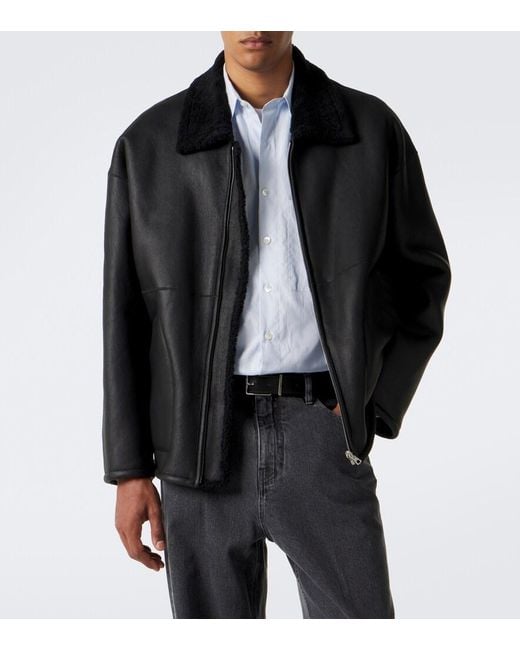 Auralee Black Reversible Shearling Jacket for men
