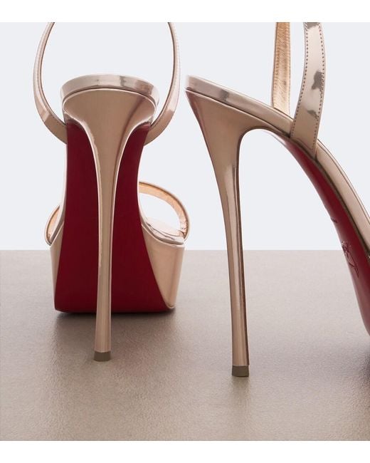 Christian Louboutin Pink Loubi Queen Alta Leather Platform Sandals