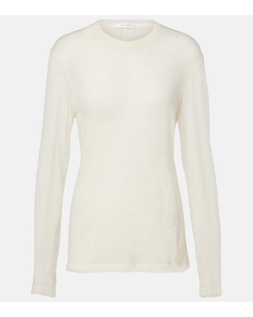The Row White Amia Cashmere Sweater