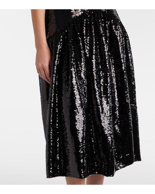 Simone Rocha Black Sequined Cocktail Dress