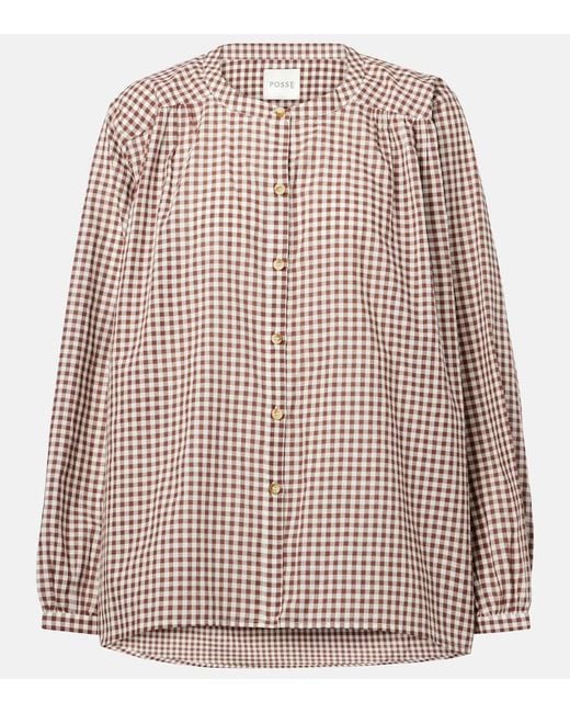 Camisa Mira De Algodon A Cuadros Posse de color Brown