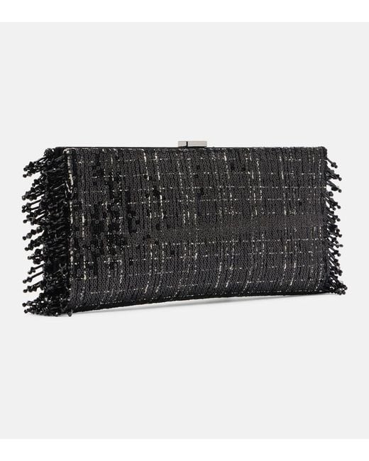 Roger Vivier Black Pilgrim Mini Sequined Clutch