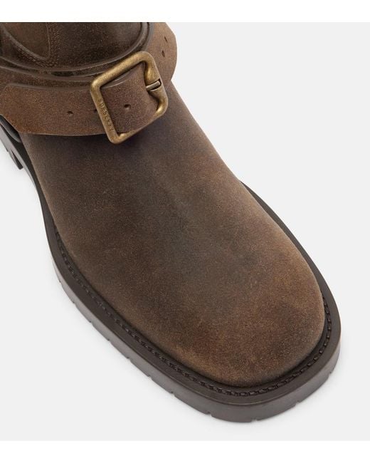 Burberry Brown Soft Saddle Suede Knee-High Boots