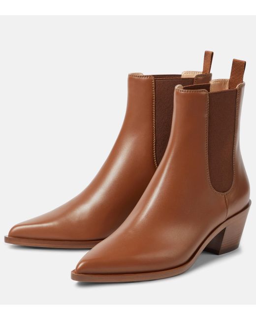Gianvito Rossi Brown Leather Ankle Boots
